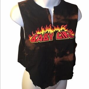Baby girl reversed tye-dyed tank/crop top